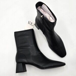 Zara Square Toe Block Heel Ankle Boots - NWT